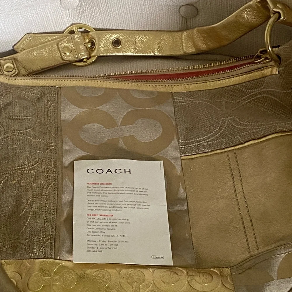 Coach Gold Patchwork Shoulder Bag - Picture 6 of 12